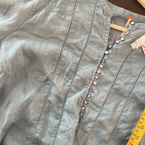 FREE PEOPLE 💯 linen balloon blouse size SP - Picture 13 of 16